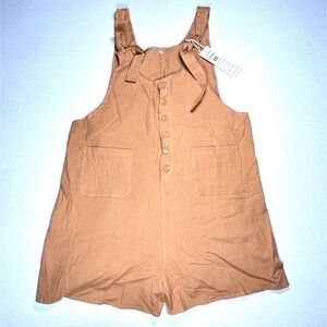 Yeokou Womens Overalls Bib Shorts 2XL Shortalls Cotton Linen Cottagecore New XXL